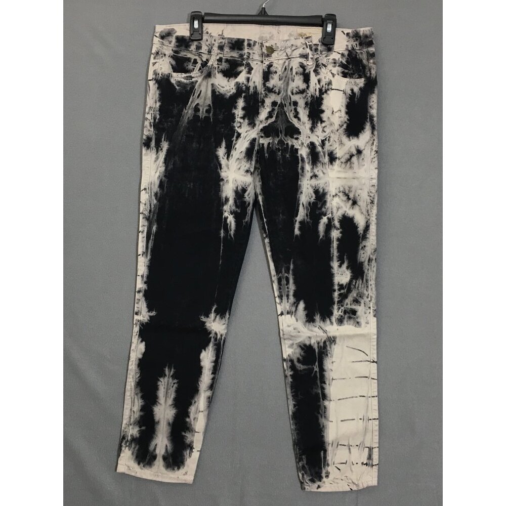 NWT Siwy Jean Womens Hannah Fascination Size 32 Tie Dye Black/Cream Low Rise